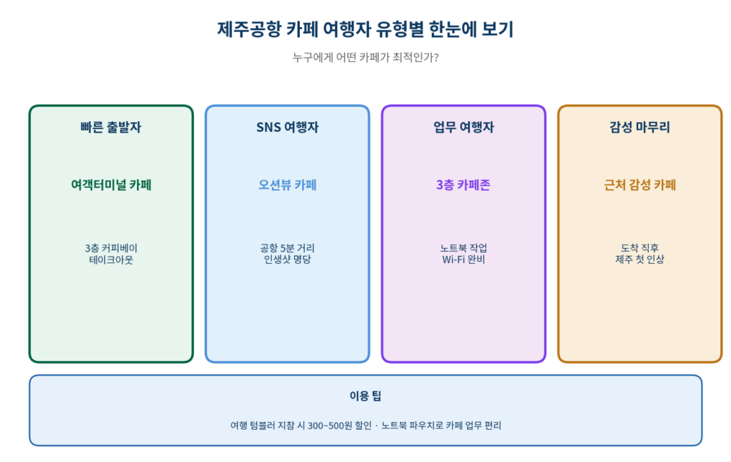 제주공항 카페 빠른 출발 SNS 업무 감성 여행자 유형별 한눈에 보기 2026